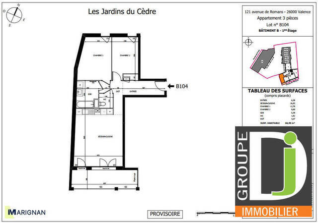 Vente Appartement 3 pièces 67 m² Valence 26000