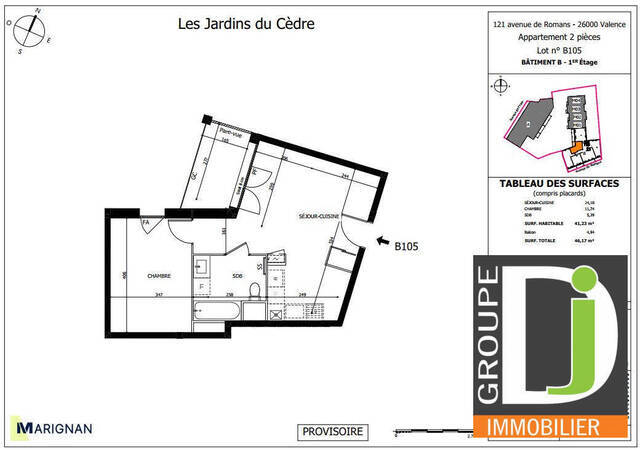 Vente Appartement 2 pièces 41 m² Valence 26000