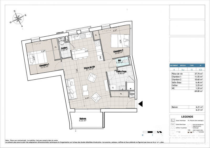 Vente appartement 3 pièces 69.8 m² - Haute-Goulaine 44115