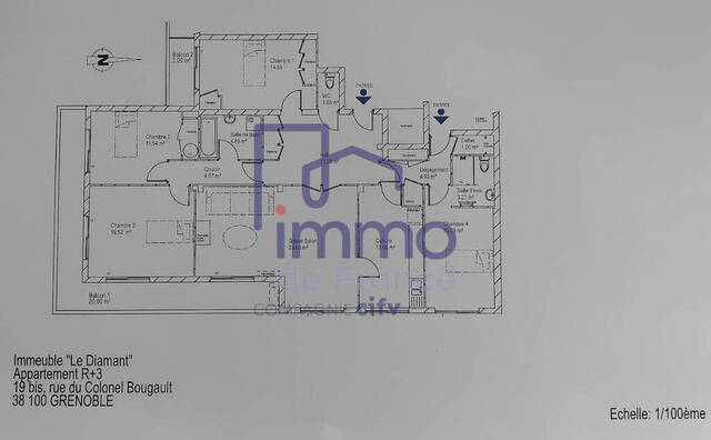 Vente Appartement 6 pièces 129.51 m² Grenoble 38000