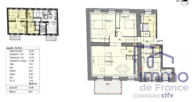 Sale Apartment 4 rooms 98.57 m² Saint-Étienne 42000