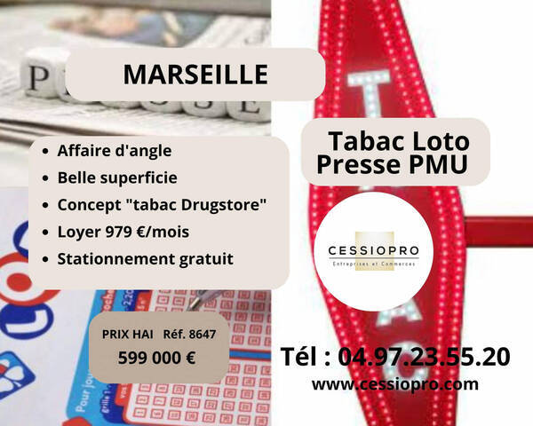 Vente Fonds de commerce tabac - loto 97 m² Marseille 15e Arrondissement (13015)