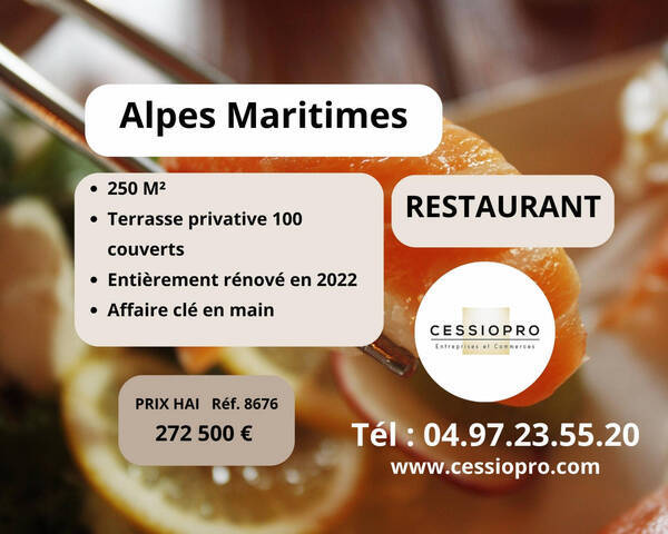 Vente Fonds de commerce restaurant 250 m² Mougins (06250)