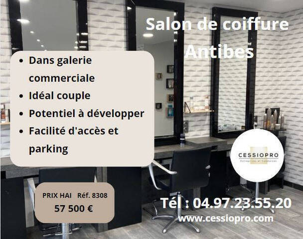 Vente Fonds de commerce salon de coiffure 26 m² Antibes (06160)