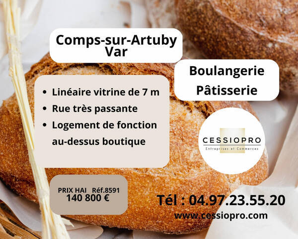 Vente Fonds de commerce boulangerie - p&acirc;tisserie 30 m² Comps-sur-Artuby (83840)