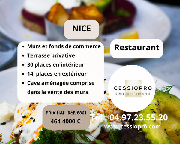 Vente Fonds de commerce restaurant 60 m² Nice (06300)