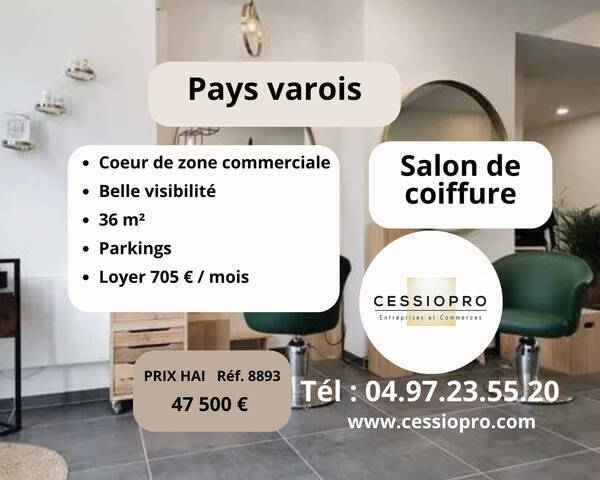 Vente Fonds de commerce salon de coiffure 36 m² Le Tignet (06530)