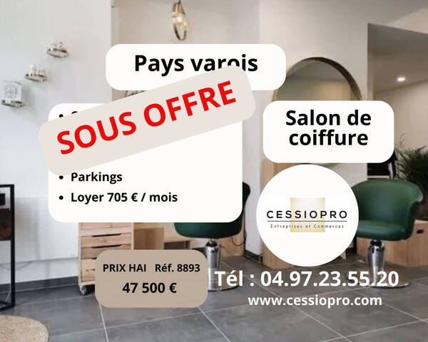 Vente Fonds de commerce salon de coiffure 36 m² Le Tignet (06530)