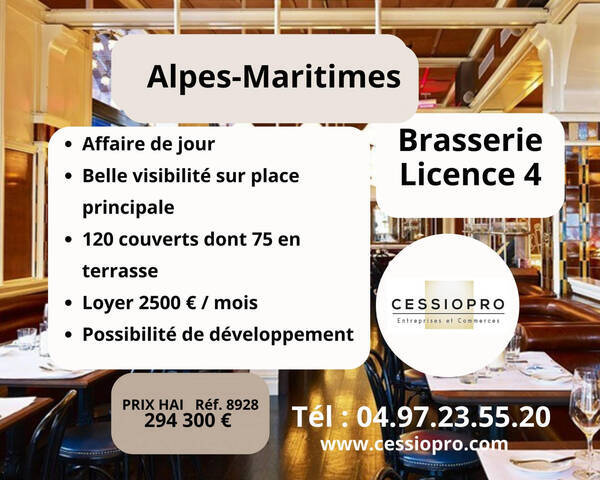 Vente Fonds de commerce brasserie - licence iv 50 m² Cagnes-sur-Mer (06800)