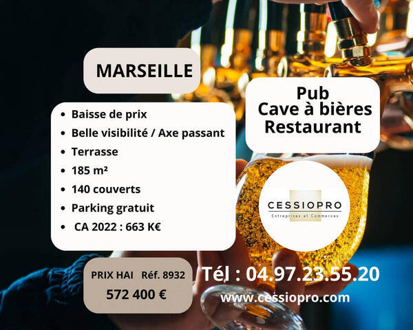 Vente Fonds de commerce bar - pizzeria - restaurant 260 m² Marseille 9e Arrondissement (13009)