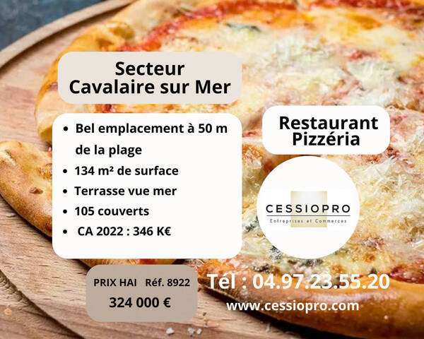 Vente Fonds de commerce restaurant - pizzeria - vente &agrave; emporter 134 m² Cavalaire-sur-Mer (83240)