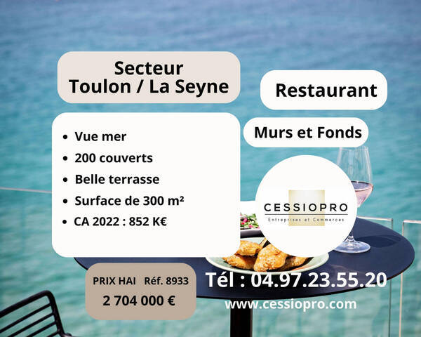 Sale Business restaurant 300 m² Toulon (83000)