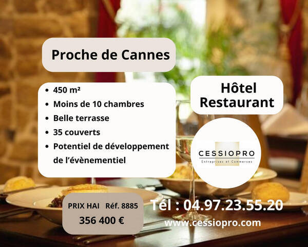 Vente Fonds de commerce h&ocirc;tel - restaurant 450 m² Cannes (06150)
