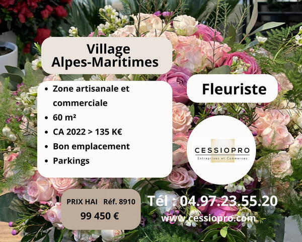 Vente Fonds de commerce fleurs 60 m² Valbonne (06560)