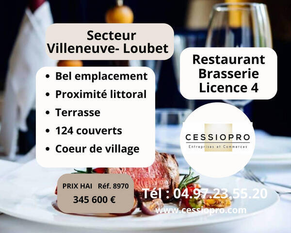 Sale Business restaurant - brasserie - licence iv 80 m² Villeneuve-Loubet (06270)