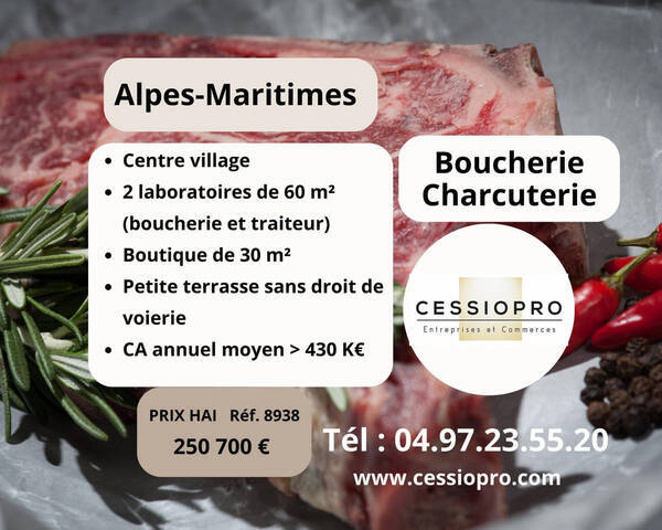 Vente Fonds de commerce boucherie - charcuterie 180 m² Montauroux (83440)