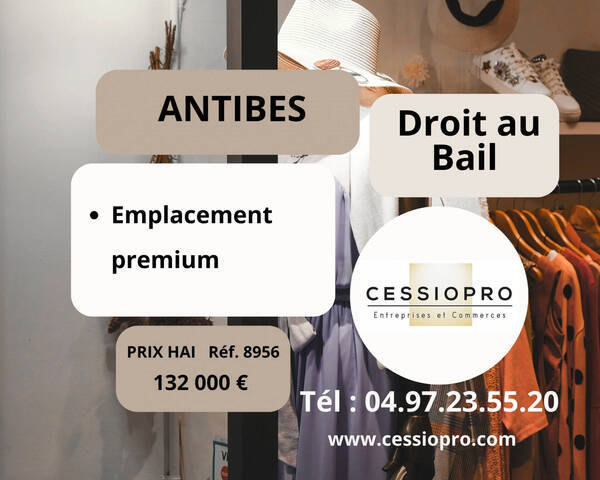 Vente Fonds de commerce cession de droit au bail 42 m² Antibes (06160)