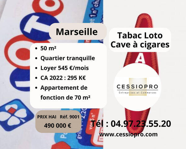 Vente Fonds de commerce bar - loto - tabac 50 m² Marseille 14e Arrondissement (13014)