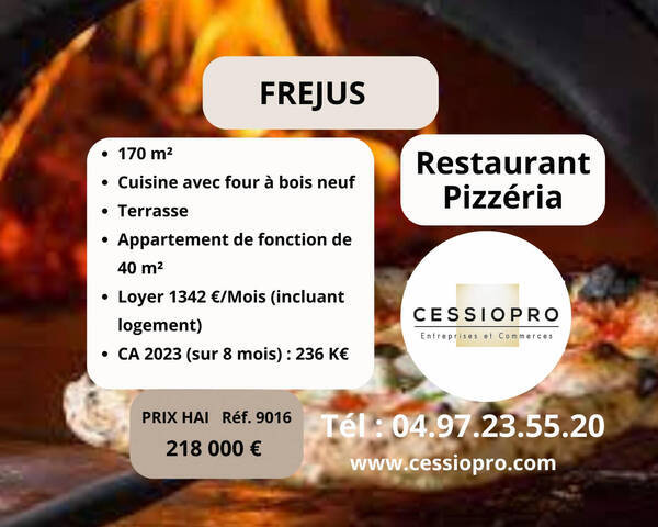 Vente Fonds de commerce restaurant - pizzeria 171 m² Saint-Raphaël (83700)