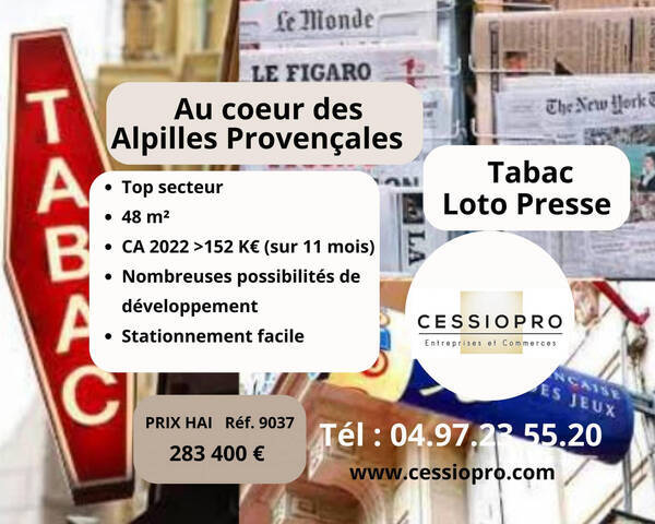 Vente Fonds de commerce tabac - loto - presse 40 m² Saint-Rémy-de-Provence (13210)