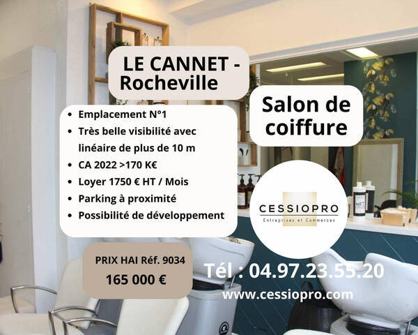 Vente Fonds de commerce salon de coiffure 120 m² Le Cannet (06110)