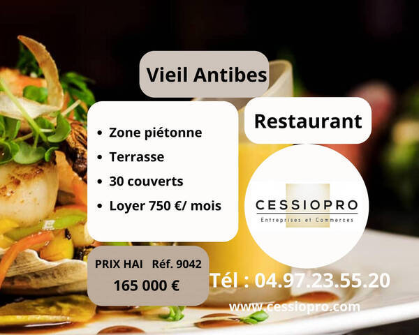 Vente Fonds de commerce restaurant 49 m² Antibes (06160)