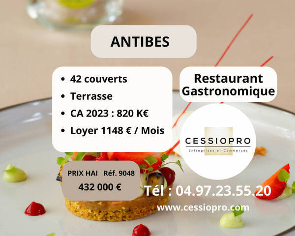 Vente Fonds de commerce restaurant 61 m² Antibes (06160)