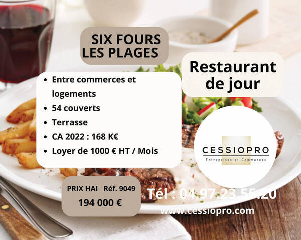 Vente Fonds de commerce restaurant 36 m² Six-Fours-les-Plages (83140)