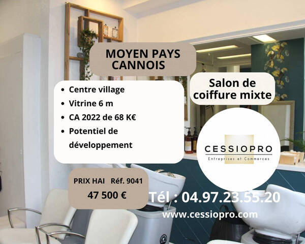Vente Fonds de commerce salon de coiffure 46 m² Cannes (06150)