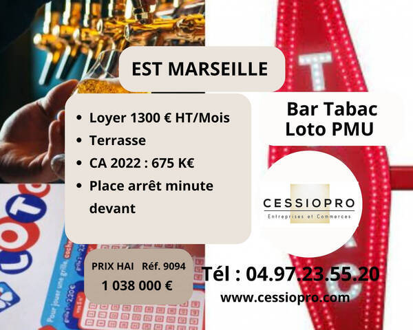 Sale Business bar - tabac - loto - pmu 50 m² Marseille (Toute la ville) (13000)