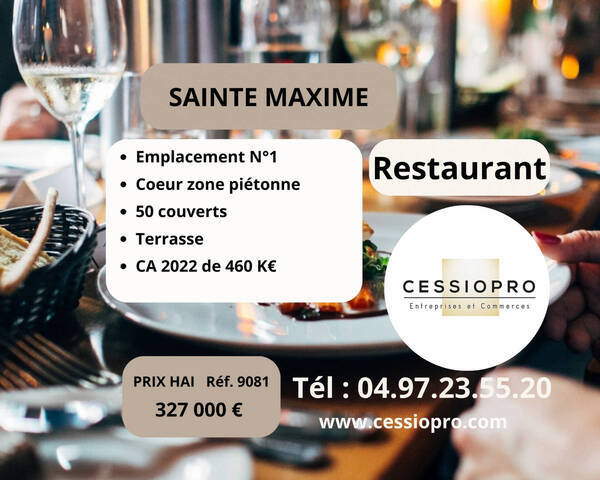 Vente Fonds de commerce restaurant 55 m² Sainte-Maxime (83120)
