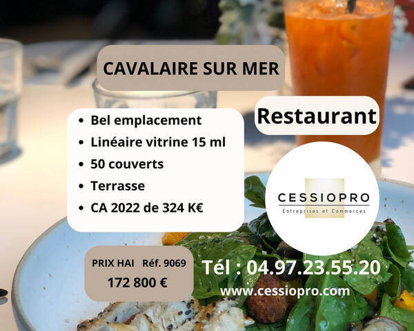 Vente Fonds de commerce restaurant 96 m² Cavalaire-sur-Mer (83240)