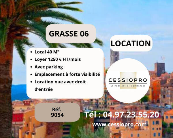 Louer Local commercial 40 m² Grasse (06130)