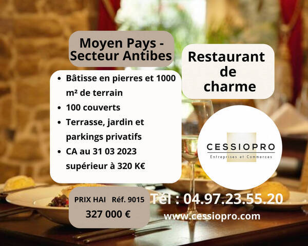 Vente Fonds de commerce restaurant 100 m² Opio (06650)