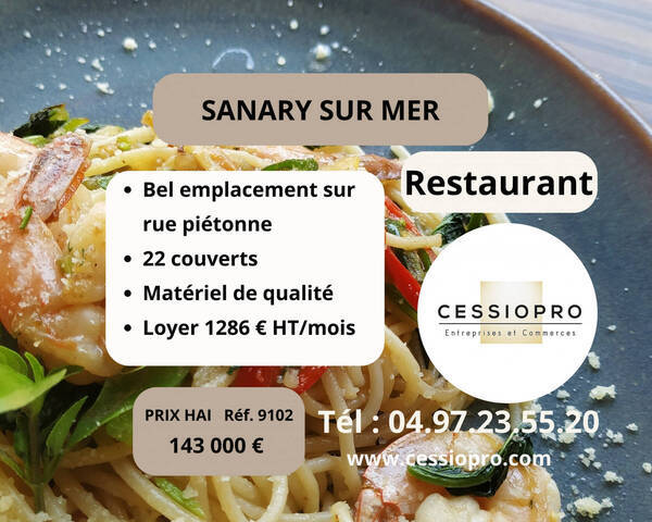 Vente Fonds de commerce restaurant 40 m² Sanary-sur-Mer (83110)