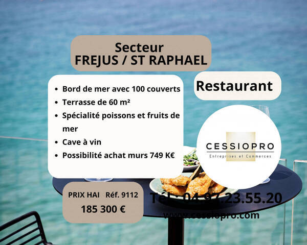 Vente Fonds de commerce restaurant 225 m² Fréjus (83600)