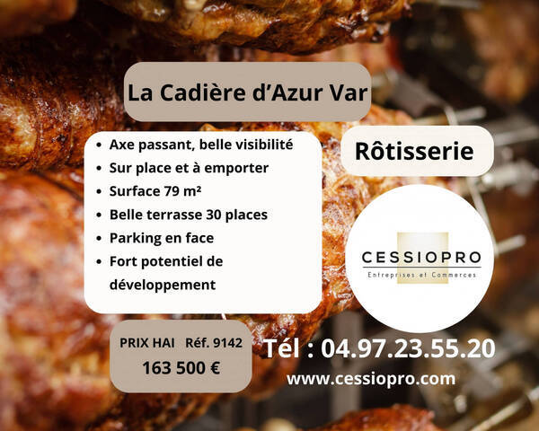 Sale Business r&ocirc;tisserie 79 m² La Cadière-d'Azur (83740)