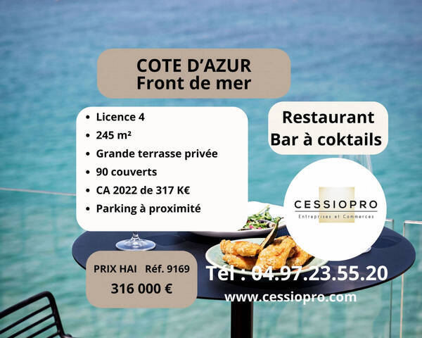 Vente Fonds de commerce bar - restaurant 245 m² Villeneuve-Loubet (06270)