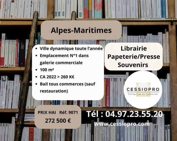 Vente Fonds de commerce librairie 96 m² Cannes (06150)