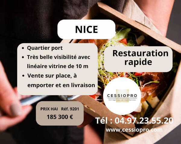 Vente Fonds de commerce restauration rapide 35 m² Nice (06300)
