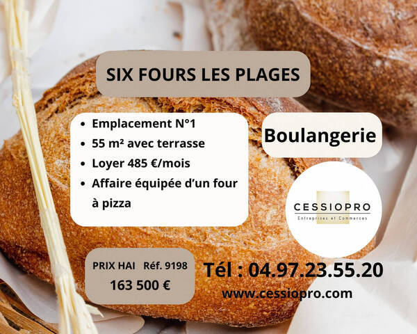 Vente Fonds de commerce boulangerie 55 m² Six-Fours-les-Plages (83140)