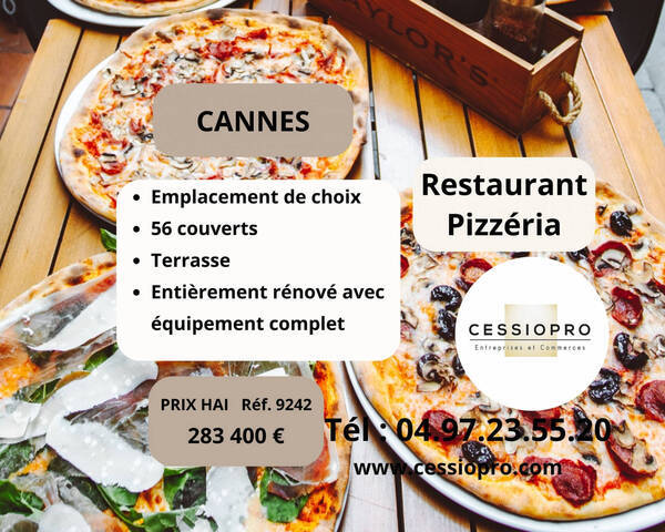 Vente Fonds de commerce pizzeria 87 m² Cannes (06150)