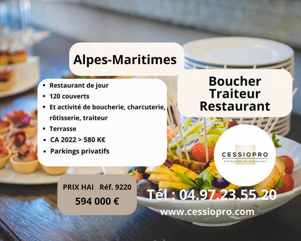 Vente Fonds de commerce boucherie - charcuterie - traiteur - restaurant 151 m² Cannes (06150)