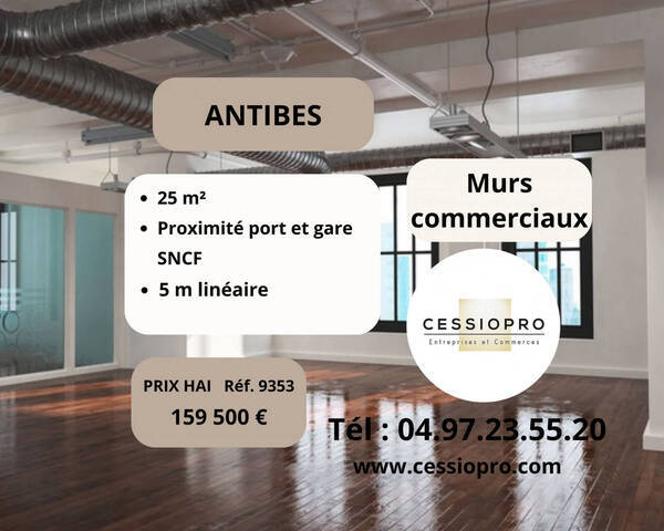 Vente Fonds de commerce murs commerciaux 25 m² Antibes (06160)