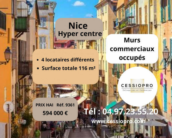 Vente Fonds de commerce murs commerciaux 116 m² Nice (06000)