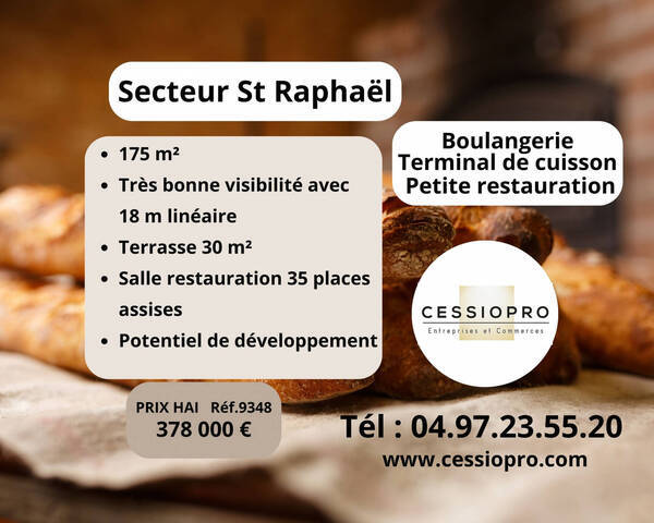 Vente Fonds de commerce boulangerie - terminal de cuisson - sandwicherie 175 m² Saint-Raphaël (83700)