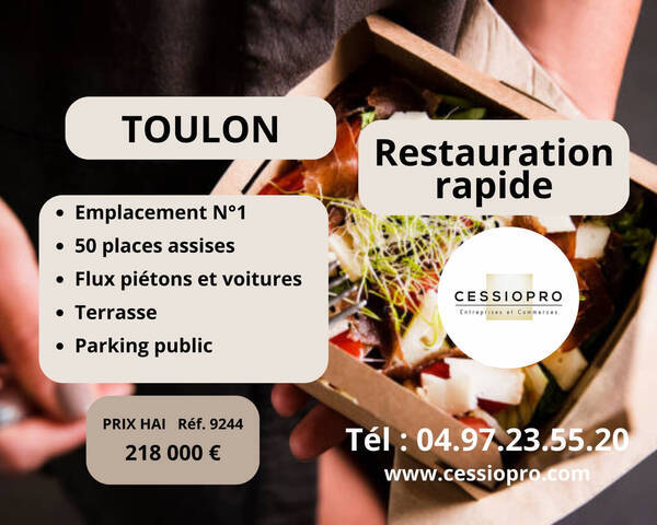Vente Fonds de commerce restauration rapide 150 m² Toulon (83000)