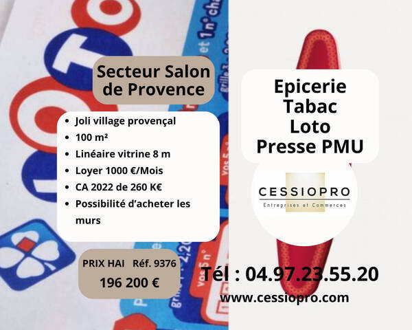 Sale Business tabac - loto - pmu - presse - magasin d'alimentation 100 m² Salon-de-Provence (13300)