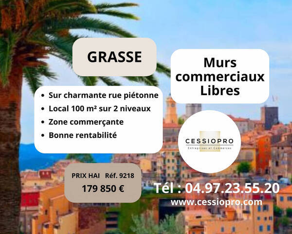 Vente Fonds de commerce murs commerciaux 100 m² Grasse (06130)