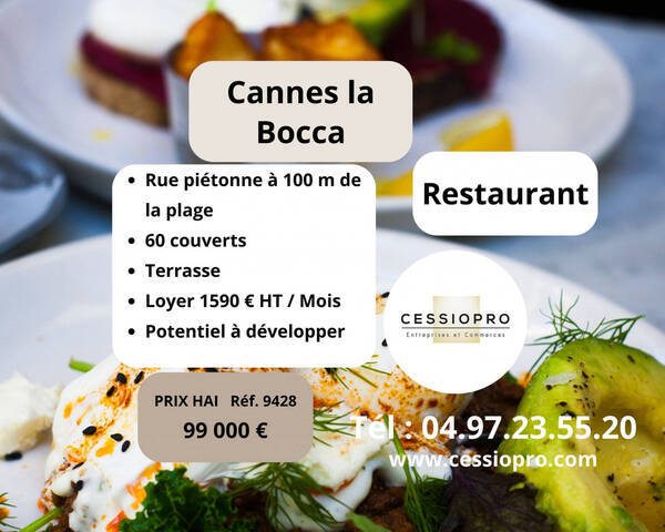 Vente Fonds de commerce restaurant 90 m² Cannes (06150)